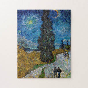 Puzzle Vincent van Gogh - Camino con ciprés y estrella