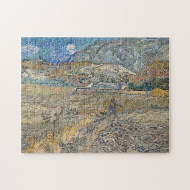 Puzzle Vincent Van Gogh, campo cerrado con campesino (Horizontal)