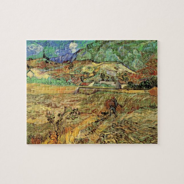 Puzzle Vincent van Gogh - Campo de trigo cercado con camp (Horizontal)