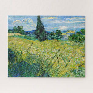 Puzzle Vincent van Gogh - Campo de trigo verde con ciprés