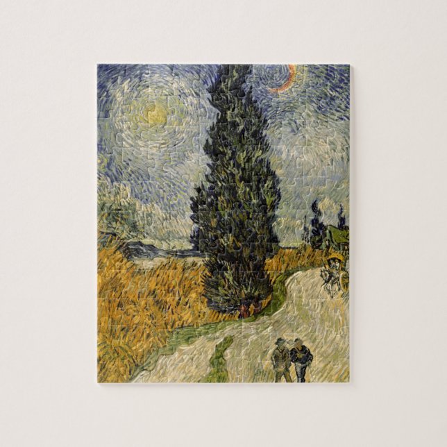 Puzzle Vincent van Gogh| Carretera con cipreses, 1890 (Vertical)