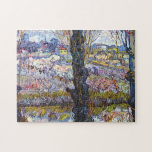 Puzzle Vincent Van Gogh – Huerto en flor con álamos