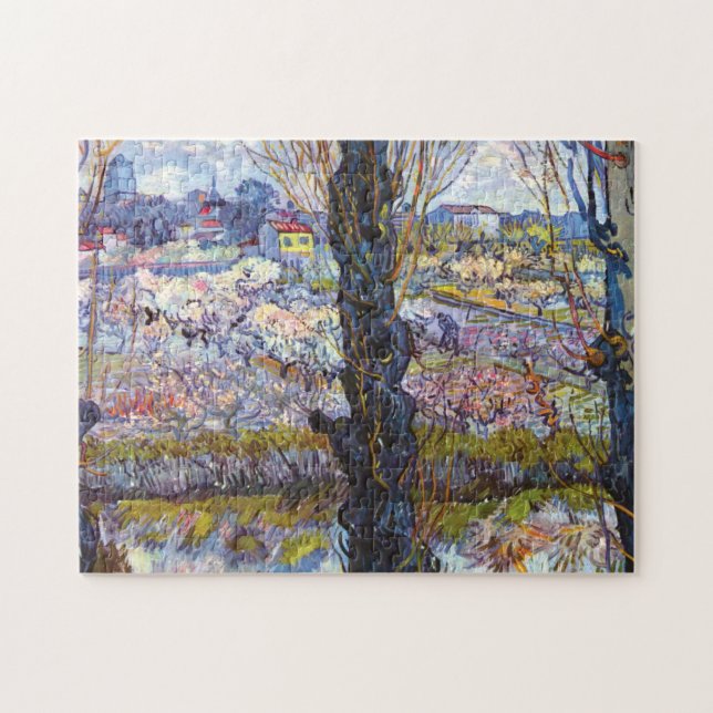 Puzzle Vincent Van Gogh – Huerto en flor con álamos (Horizontal)