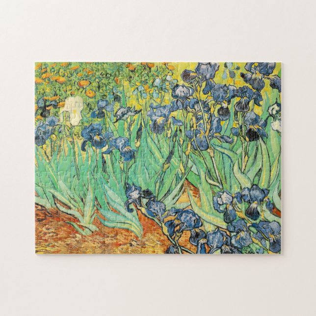 Puzzle Vincent van Gogh Irises Flores azul verde (Horizontal)