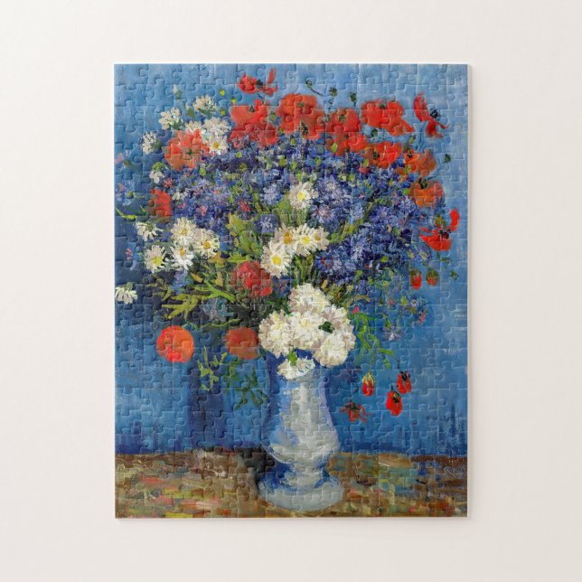 Puzzle Vincent van Gogh - Jarrón con acianos y amapolas (Vertical)