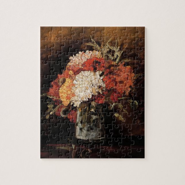 Puzzle Vincent Van Gogh - Jarrón con Claveles - Arte Fino (Vertical)
