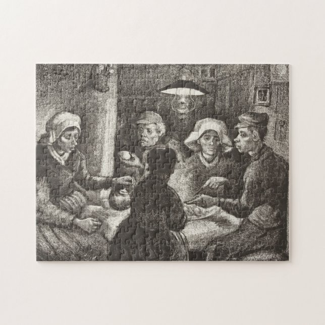 Puzzle Vincent Van Gogh Los comedores de patatas litograf (Horizontal)