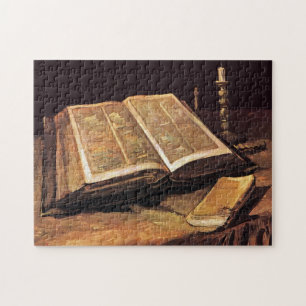 Puzzle Vincent Van Gogh - Naturaleza muerta con Biblia