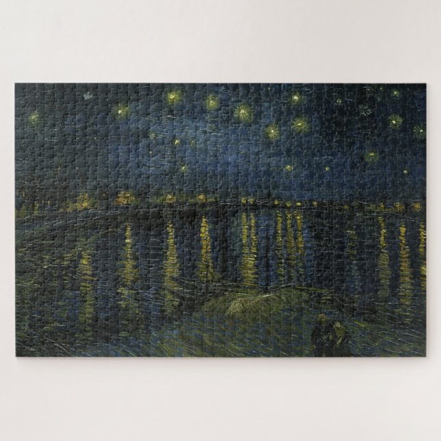 Puzzle Vincent van Gogh - Noche estrellada en el Ródano (Horizontal)