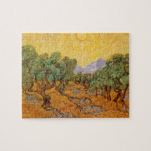 Puzzle Vincent van Gogh - Olivos, cielo amarillo y sol