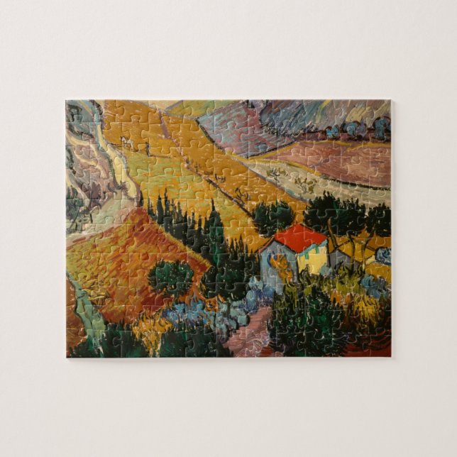 Puzzle Vincent van Gogh | Paisaje con Casa y Flor (Horizontal)