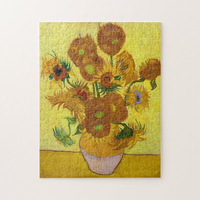 Puzzle Vincent Van Gogh Quince girasoles en un arte granu (Vertical)
