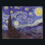Puzzle Vincent Van Gogh Starry Night Vintage Bella Artes<br><div class="desc">Vincent van Gogh Starry Night Bella Artes Painting Starry Night es un cuadro del artista holandés post-impresionista Vincent van Gogh. El cielo azul nocturno está lleno de nubes, estrellas y una luna creciente brillante. La noche estrellada es la única noche de la serie de vistas desde la ventana de su...</div>