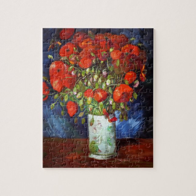 Puzzle Vincent Van Gogh Vase con el Bella Artes Red Poppi (Vertical)