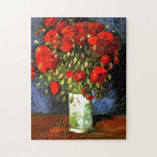 Puzzle Vincent Van Gogh Vase Con Pinturas Rojas Arte Flor (Vertical)