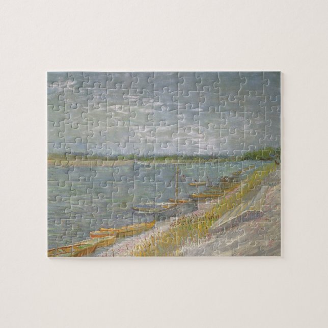 Puzzle Vincent van Gogh - Vista de un río con botes de re (Horizontal)