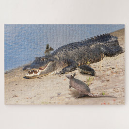 Puzzle Vinculador de Florida con animales. Alligator Buff