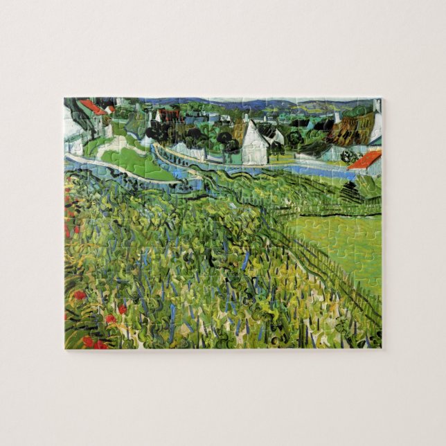 Puzzle Viñedos con vista de Auvers de Vincent van Gogh (Horizontal)