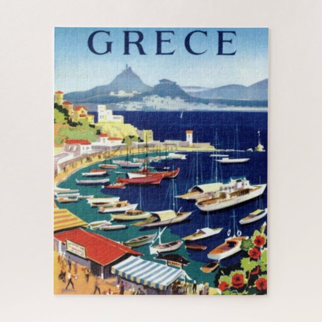 Puzzle Viñeta Atenas Grecia Ilustracion arte (Vertical)