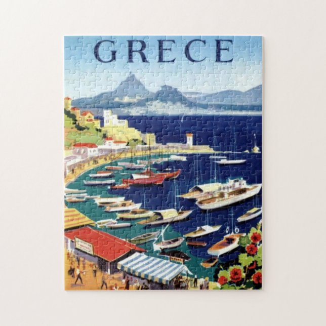Puzzle Viñeta Atenas Grecia Ilustracion arte (Vertical)