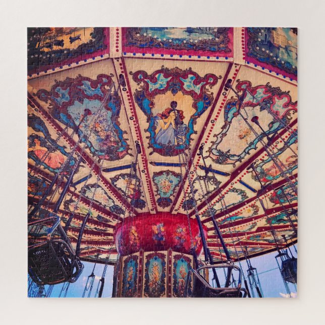 Puzzle Viñeta de Caras Vintage Swing Fairground Ride (Vertical)