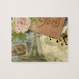 Puzzle Viñeta Eiffel Torre París Francia Viaje collage