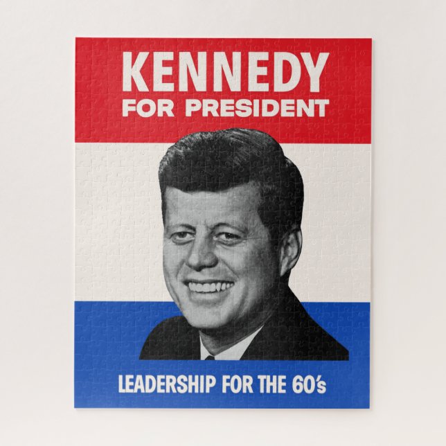 Puzzle Viñeta JFK Kennedy para la campaña presidencial Ji (Vertical)