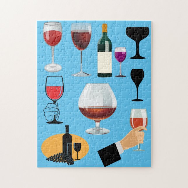 Puzzle Vino Bebe Gafas Cócteles Alcohol Booze Art (Vertical)
