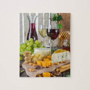 Puzzle Vino de queso Tuerca de miel uva crujir comida