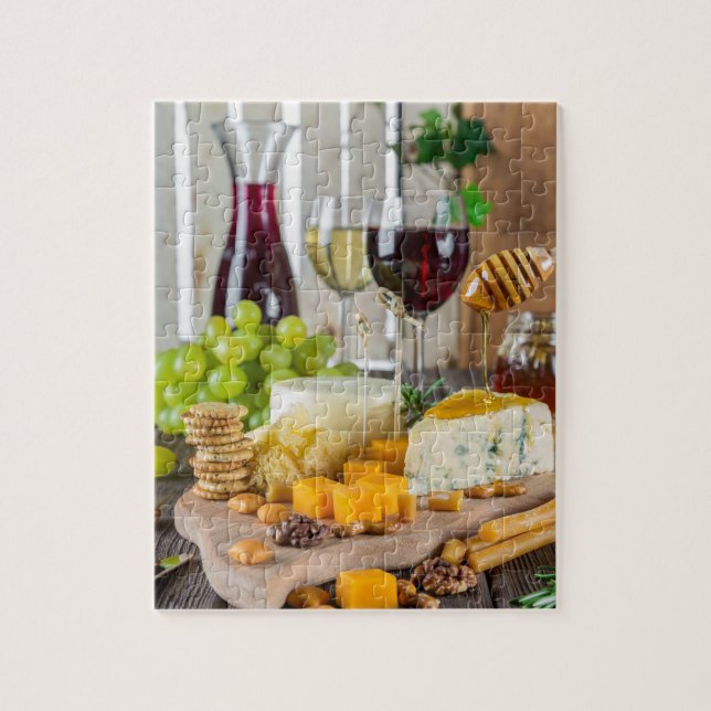 Puzzle Vino de queso Tuerca de miel uva crujir comida (Vertical)