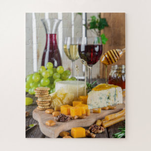 Puzzle Vino de queso Tuerca de miel uva crujir comida