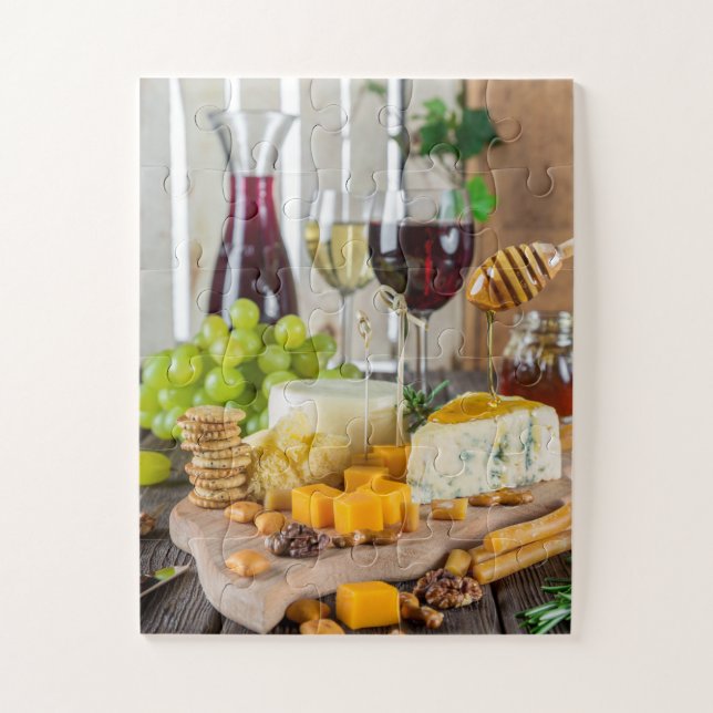 Puzzle Vino de queso Tuerca de miel uva crujir comida (Vertical)