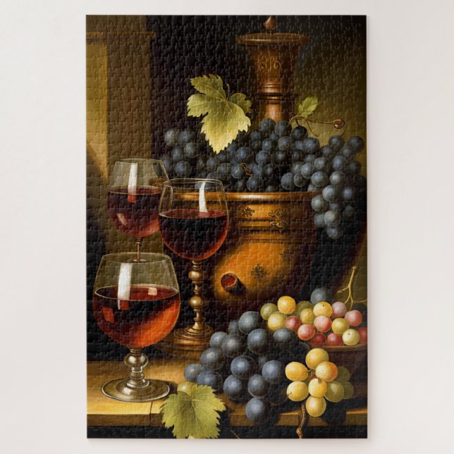 Puzzle Vino Rojo Y Uvas (Vertical)
