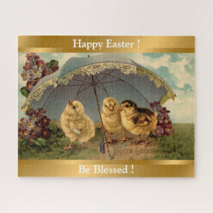Puzzle Vintage 3 Pollos Festividad de Pascua