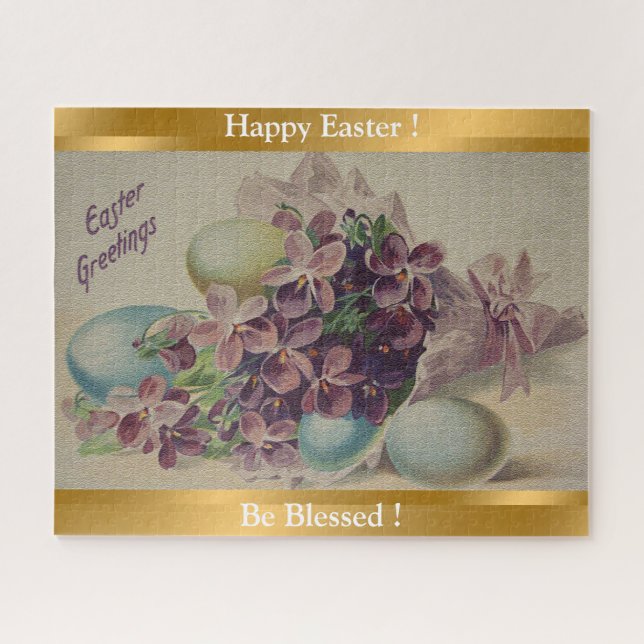 Puzzle Vintage 4 Eggs Festividad de Pascua (Horizontal)