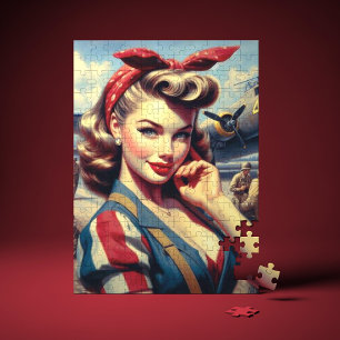 Puzzle Vintage Airplane Pin Up