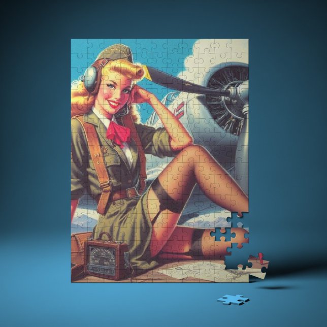 Puzzle Vintage Airplane Pin-Up (Subido por el creador)
