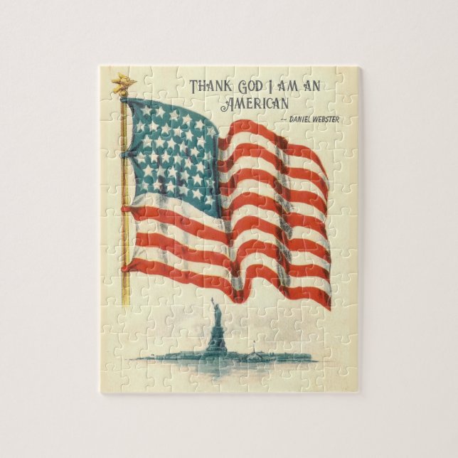 Puzzle Vintage American Flag Statue of Liberty (Vertical)