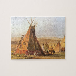 Puzzle Vintage American West, tepes on Plain por Bodmer