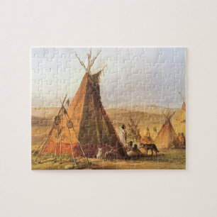 Puzzle Vintage American West, tepes on Plain por Bodmer