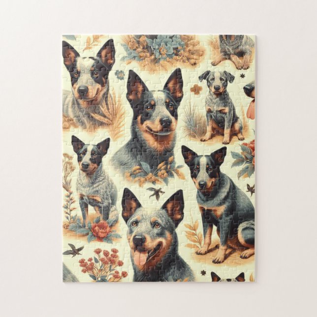 Puzzle Vintage Australian Cattle Seamless (Vertical)