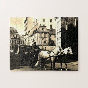 Puzzle Vintage Austria Viena Dreimaderlhaus Fiaker