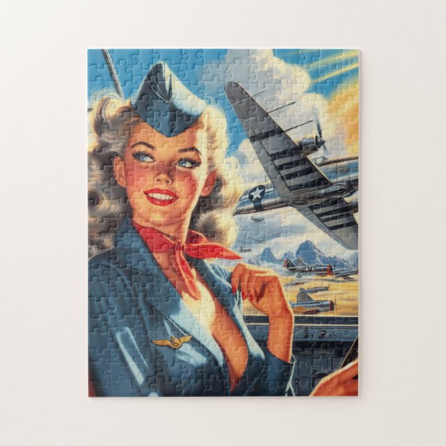 Puzzle Vintage Aviation Pin Up (Vertical)
