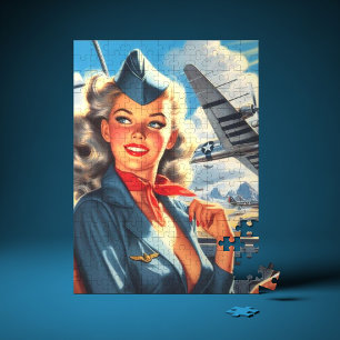 Puzzle Vintage Aviation Pin Up