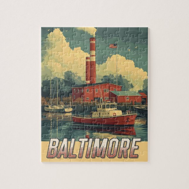 Puzzle Vintage Baltimore Maryland (Vertical)