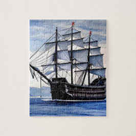 Puzzle Vintage Battle Ship Sails Away