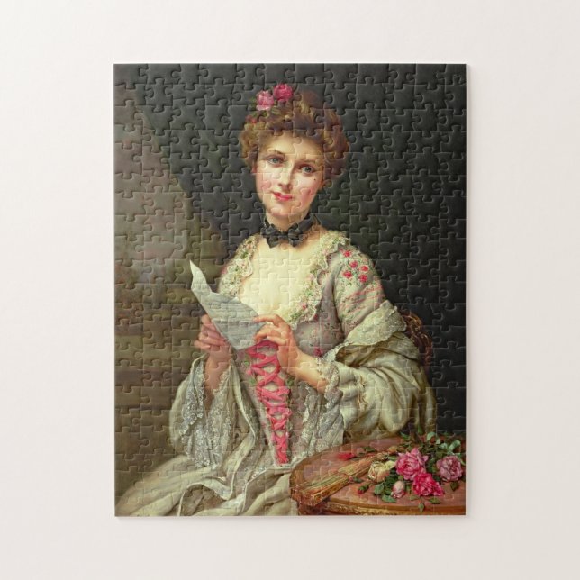 Puzzle Vintage Beautiful Girl With A Letter (Vertical)