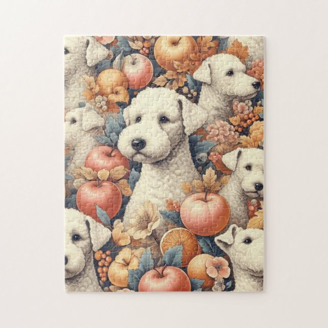 Puzzle Vintage Bedlington Terrier Seamless (Vertical)