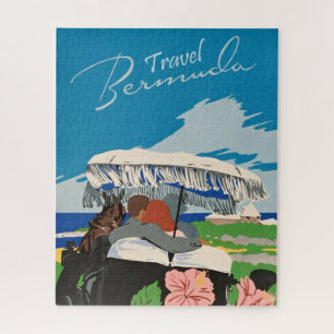 Puzzle Vintage Bermuda Travel Art Ilustration