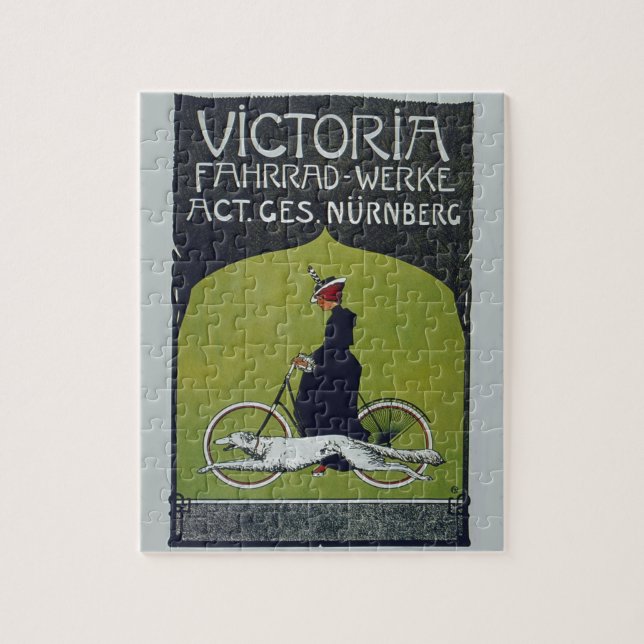 Puzzle Vintage Bicycle Lady & Dog (Vertical)